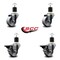 Service Caster 3'' Semi Steel Wheel Swivel 1-7/8'' Expanding Stem Caster Set 2 Brakes, 4PK SCC-EX20S314-SSS-2-PLB-2-178 - alternate 2